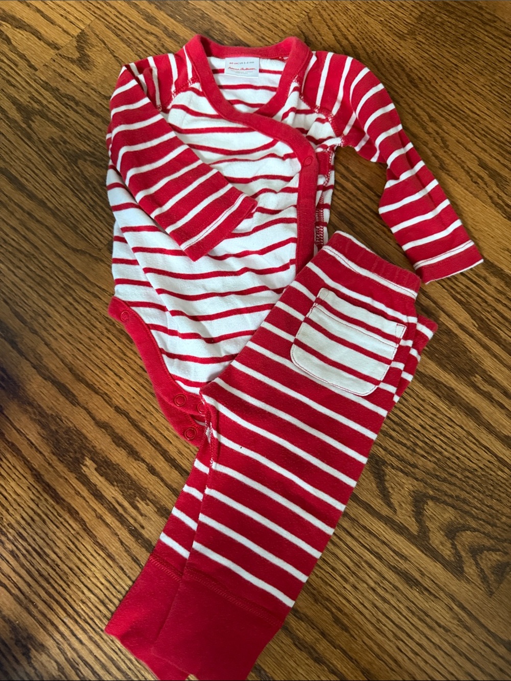 Red & White Striped Kids Pajama Set